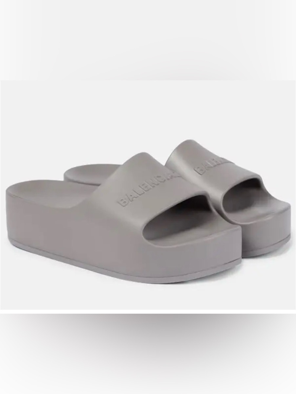 Balenciaga Dark Grey Chunky Slide Rubber/Logo